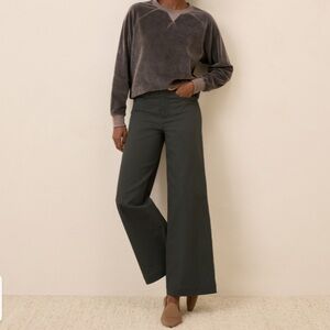 Pact Charcoal Organic Stretch Twill Wide Leg Pants S Short (28”)